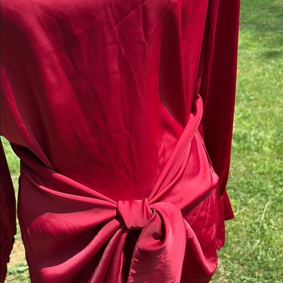 NWT Pretty Garden long Sleeve Elegant Red Dress Size Medium - Picture 2 of 4